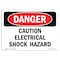 Signmission OSHA Danger Sign, 7" Height, 10" Width, Rigid Plastic, Caution Electrical Shock Hazard, Landscape OS-DS-P-710-L-2278 - alternate 1